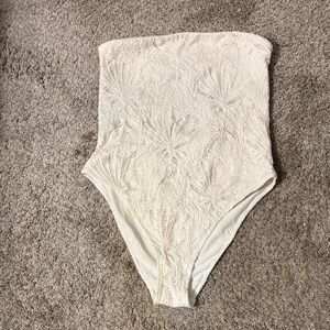 H&M Cream Lace Women Swim One Piece